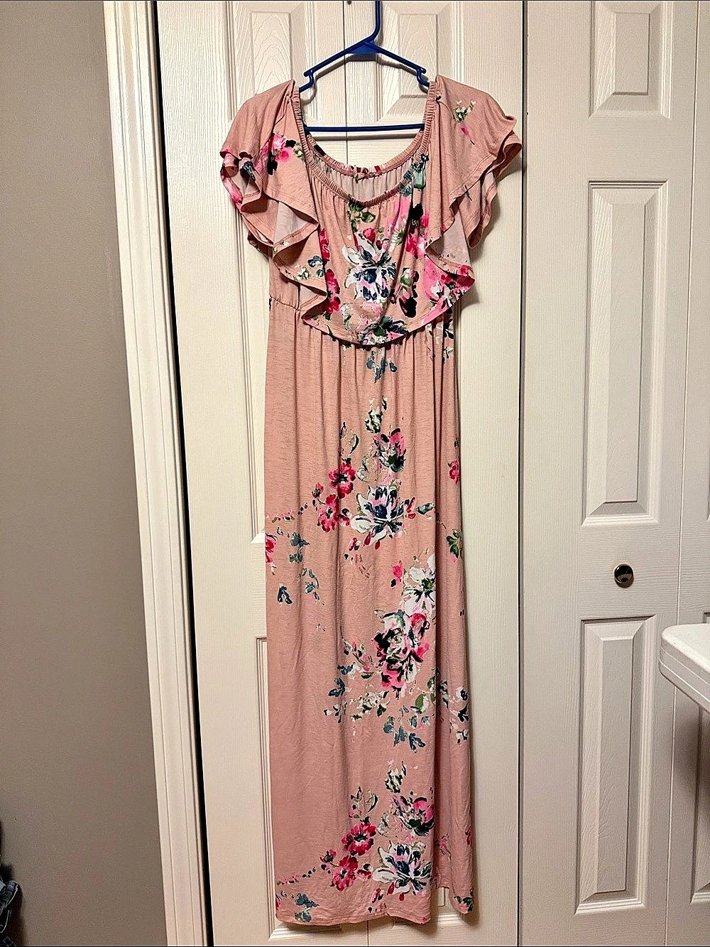 Pink Blush Floral Maxi Dress in Pink Size X-Large